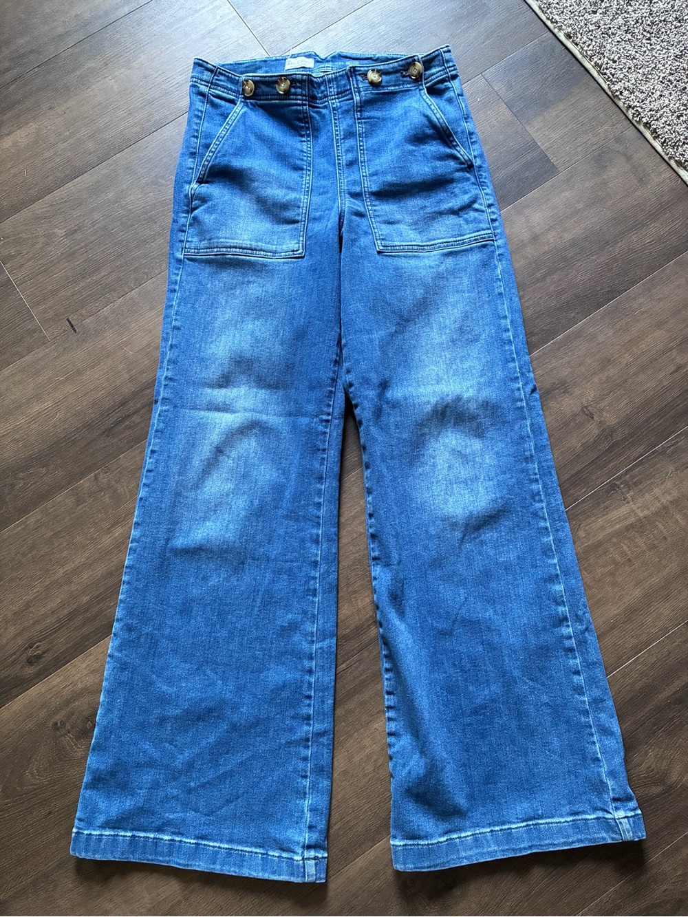 Pilcro Anthropologie 28 High Rise Wide Leg Cinch Back Jeans